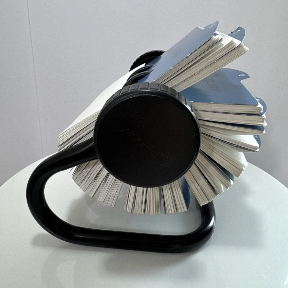 Rolodex Open Rotary Card File Desktop Business Address Organizer Black 24 A-Z